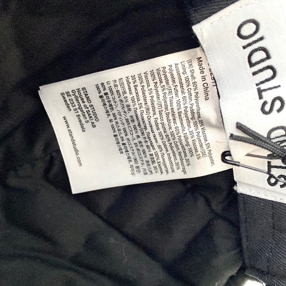 STAND STUDIO Black Faux Leather Quilted Cap - Picture 14 of 16